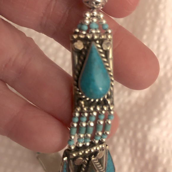 Turquoise bracelet - Vintage Sterling Silver - 50 grams - Picture 9 of 10